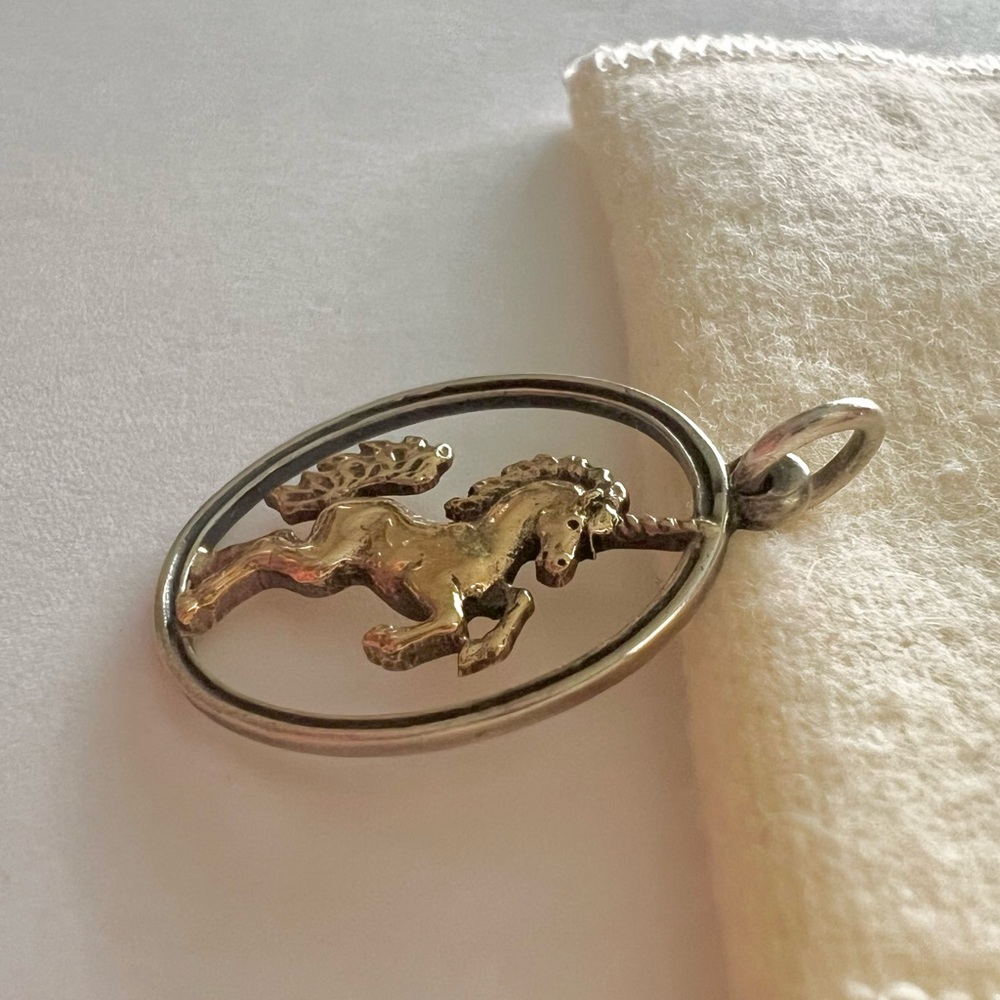 14k Gold James Avery Unicorn Pendant Rare Gem